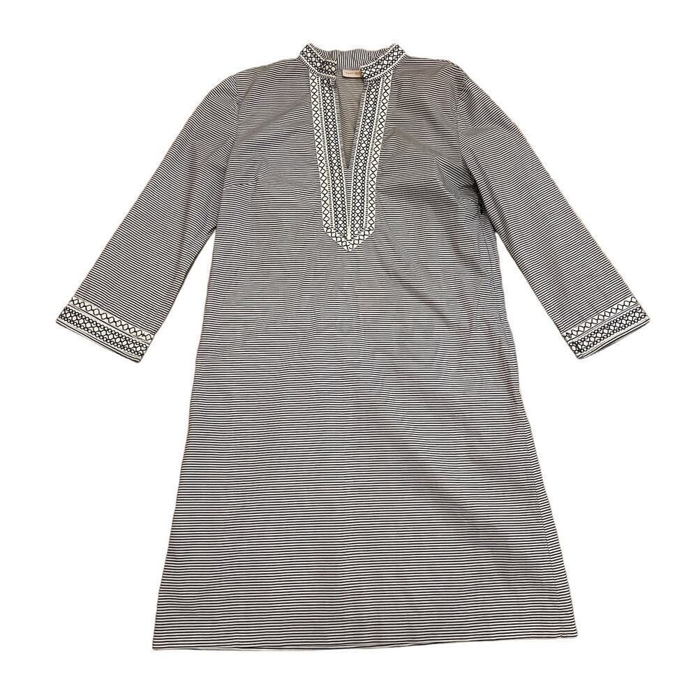 Tory Burch Tunic Dress 4 | Nautical Stripe Embroidered Shift Preppy Coastal $345
